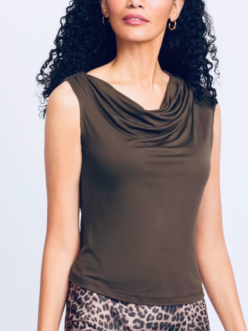 THE LIMITED SILKY DRAPED FRONT BLOUSE